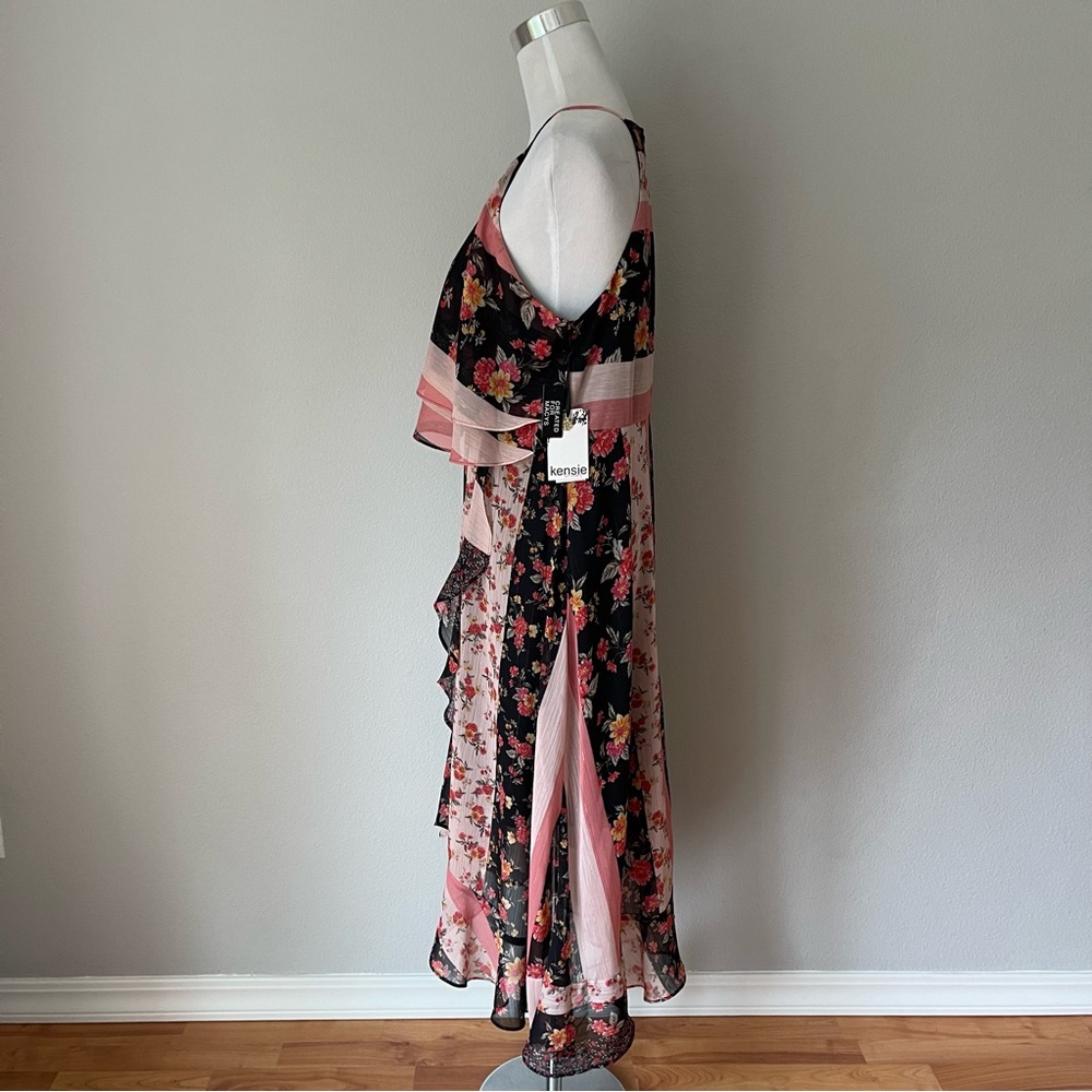 Kensie Mixed-Print High-Low Dress Size 12 - Picture 6 of 10